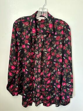 Philosophy Floral Button Front Shirt/ Blouse ~L